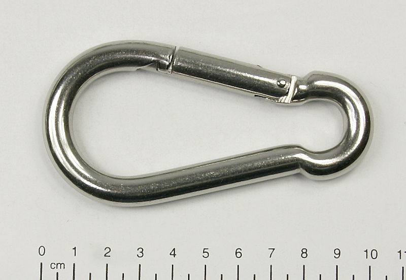2x Schraubsicherung KARABINERHAKEN KARABINER 4mm x 40mm Arbeiten Ladung 70kg 