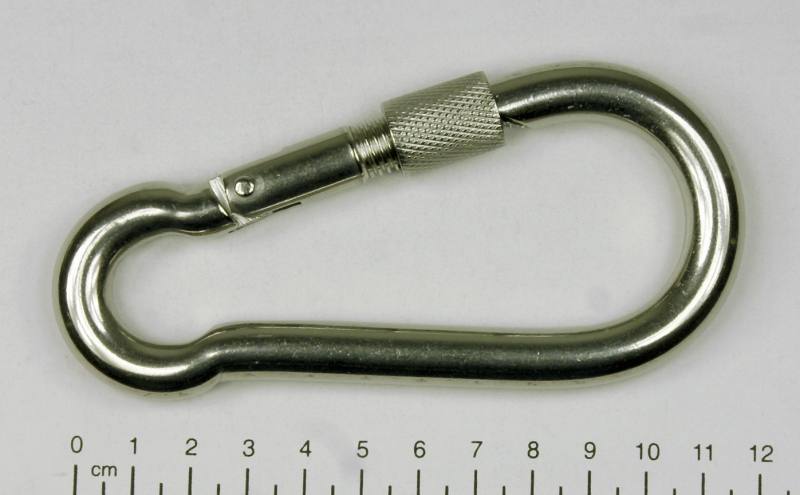 Karabiner 40x50mm Schwarz Halbmatt Edelstahl 10 Stk Verschluss 