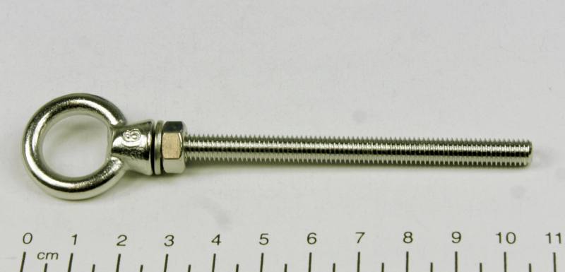 Ringschraube, metrisches Gewinde, M 6 x 80mm, V4A