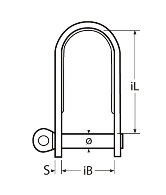 Flachschäkel - lang, M6, 6mm, Edelstahl V4A