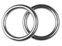 2x Edelstahl Ringe, geschweißt, Öse, 6x30 mm, rostfrei, V4A