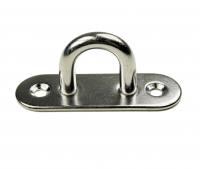 Edelstahl Augplatte / Deckauge, schmal, D5 -  45 x 15mm, V2A