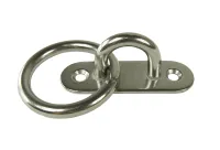 Edelstahl Augplatte / Deckauge mit Ring, schmal, D9 -  100 x 33mm, V2A