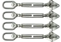 Viereck, M8, 4x Augplatte 4x Wan...