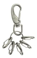 KAMERO Edelstahl Schlüsselbund, Schlüsselanhänger, Bund 70mm, für 5 Schlüssel